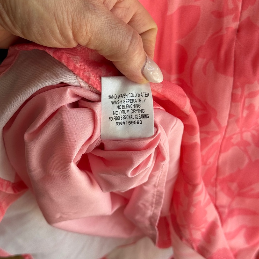 Pink Lily Coral-Pink Floral Satin Slip Dress - Picture 12 of 13